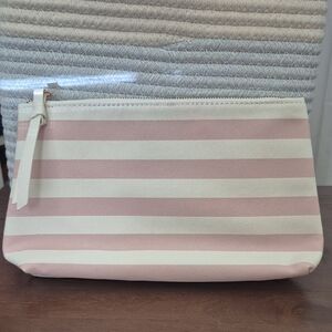 Striped Pink and White Clutch